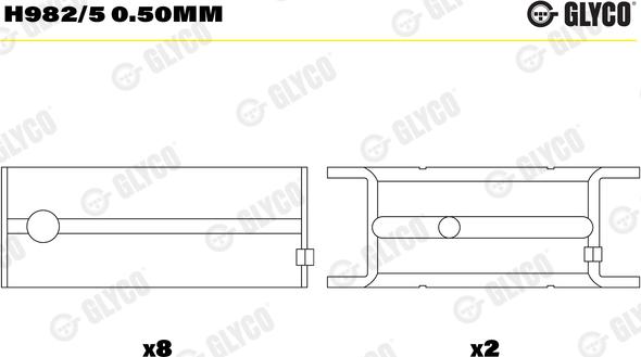 Glyco H982/5 0.50mm - Ležaj radilice www.molydon.hr