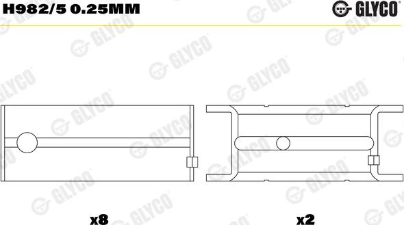 Glyco H982/5 0.25mm - Ležaj radilice www.molydon.hr