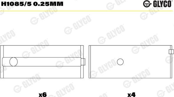 Glyco H1085/5 0.25mm - Ležaj radilice www.molydon.hr