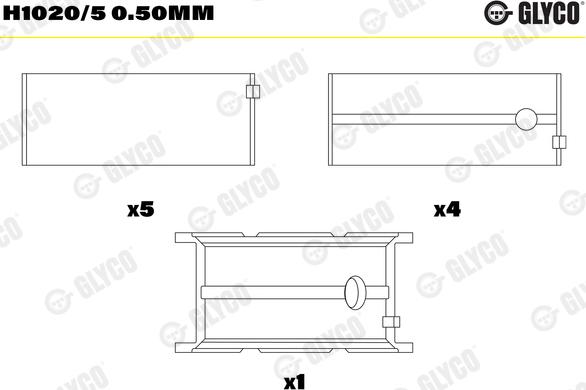 Glyco H1020/5 0.50mm - Ležaj radilice www.molydon.hr