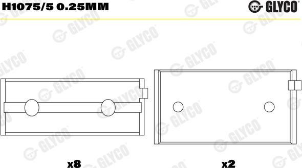 Glyco H1075/5 0.25mm - Ležaj radilice www.molydon.hr