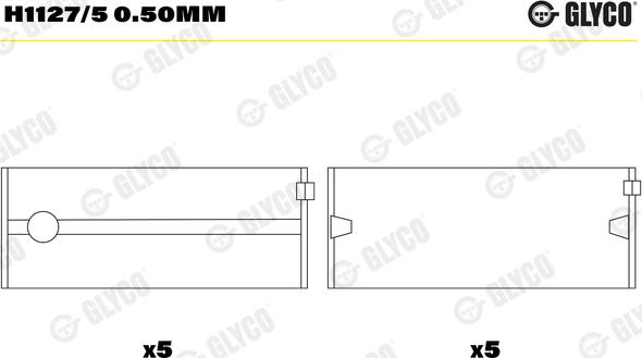 Glyco H1127/5 0.50mm - Ležaj radilice www.molydon.hr