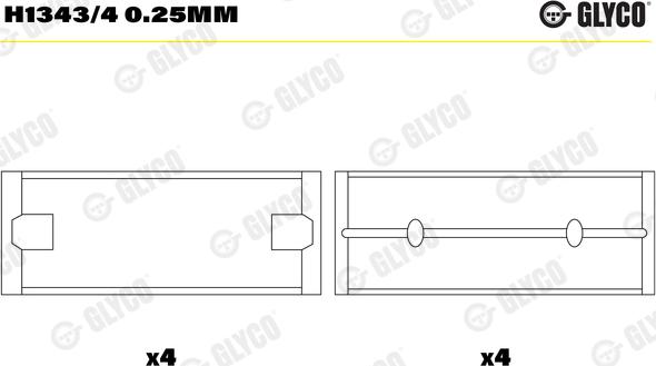 Glyco H1343/4 0.25mm - Ležaj radilice www.molydon.hr