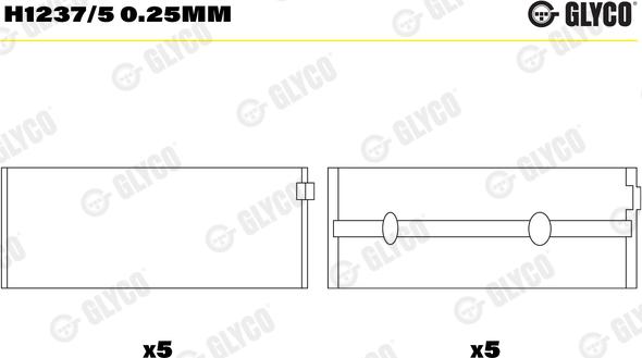 Glyco H1237/5 0.25mm - Ležaj radilice www.molydon.hr