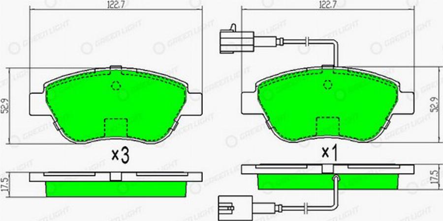 Green Light GLBP0051 - Komplet Pločica, disk-kočnica www.molydon.hr