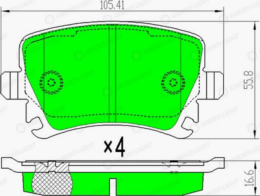 Green Light GLBP0004 - Komplet Pločica, disk-kočnica www.molydon.hr