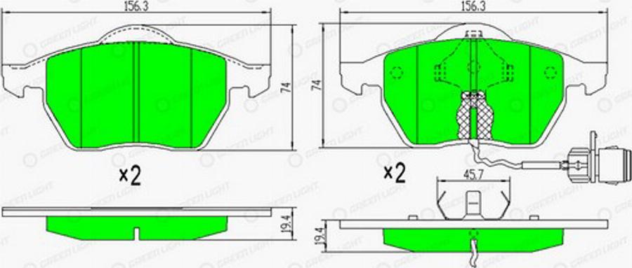 Green Light GLBP0006 - Komplet Pločica, disk-kočnica www.molydon.hr