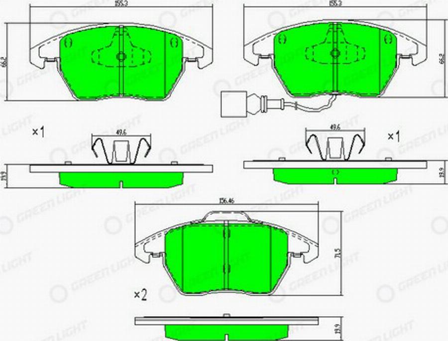 Green Light GLBP0003 - Komplet Pločica, disk-kočnica www.molydon.hr