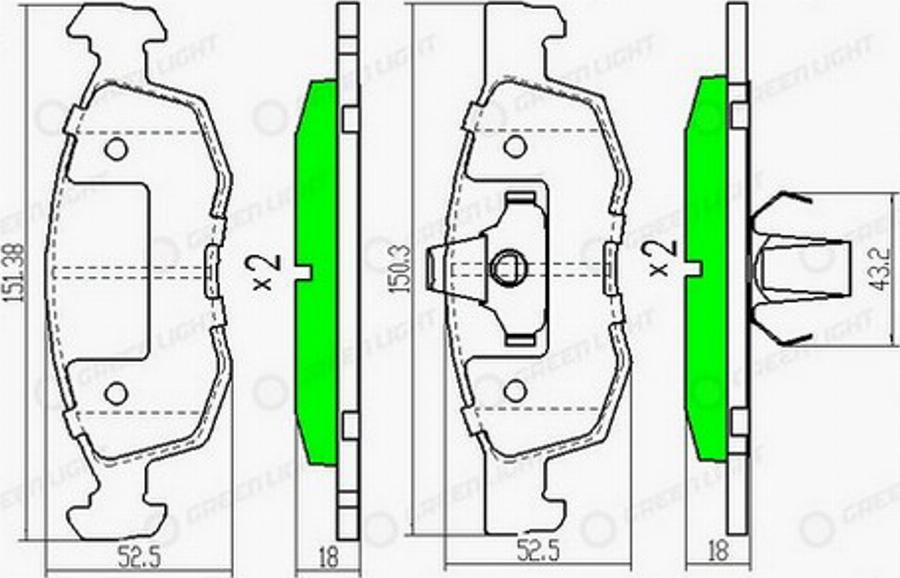 Green Light GLBP0156 - Komplet Pločica, disk-kočnica www.molydon.hr