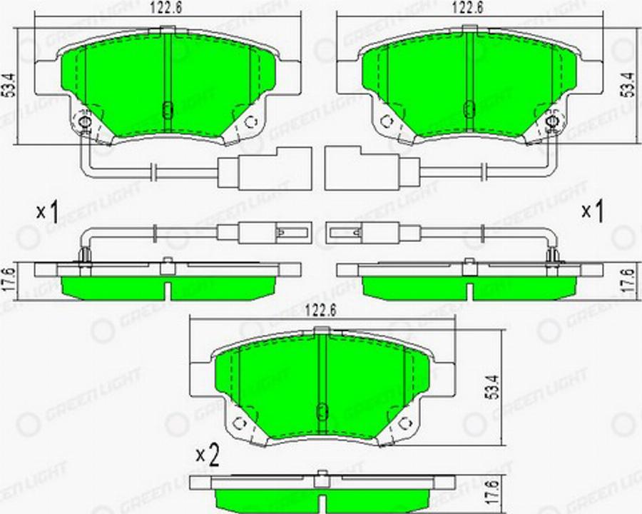 Green Light GLBP0168 - Komplet Pločica, disk-kočnica www.molydon.hr