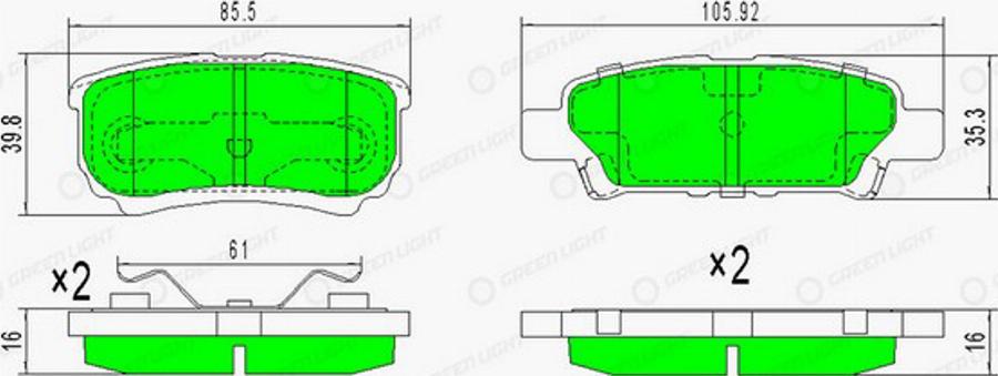 Green Light GLBP0362 - Komplet Pločica, disk-kočnica www.molydon.hr