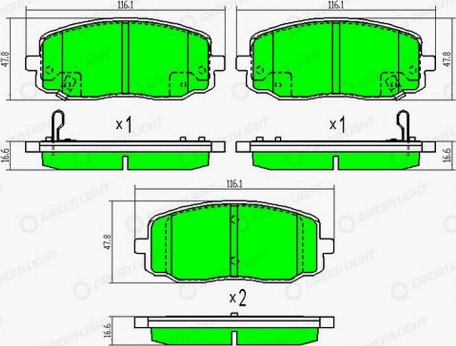 Green Light GLBP0338 - Komplet Pločica, disk-kočnica www.molydon.hr