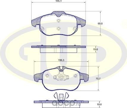 G.U.D. GBP088800 - Komplet Pločica, disk-kočnica www.molydon.hr