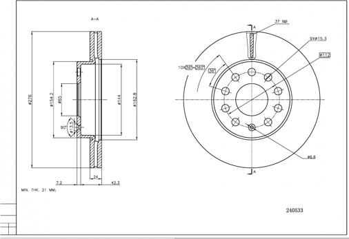 Hart 240 533 - Kočioni disk www.molydon.hr