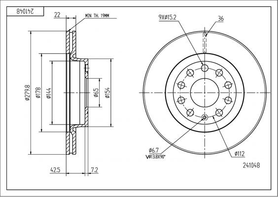 Hart 241 048 - Kočioni disk www.molydon.hr