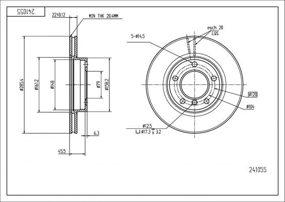 Hart 241 055 - Kočioni disk www.molydon.hr