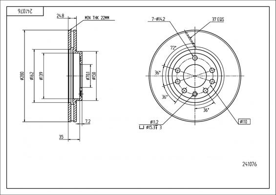 Hart 241 076 - Kočioni disk www.molydon.hr