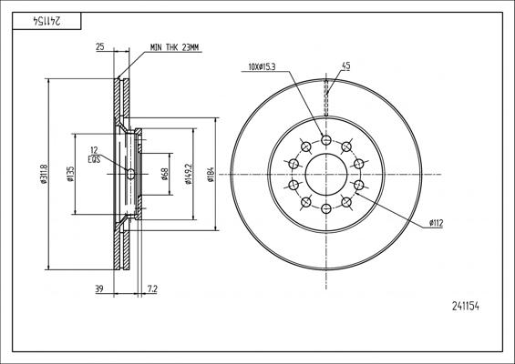 Hart 241 154 - Kočioni disk www.molydon.hr