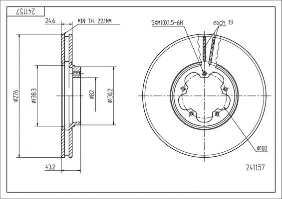 Hart 241 157 - Kočioni disk www.molydon.hr