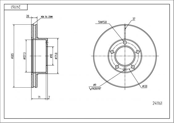 Hart 241 161 - Kočioni disk www.molydon.hr