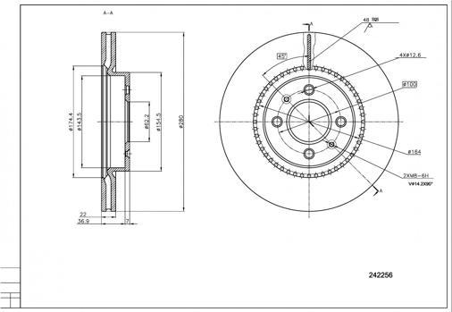 Hart 242 256 - Kočioni disk www.molydon.hr