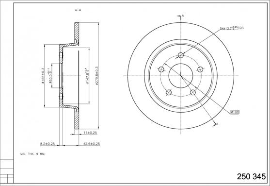 Hart 250 345 - Kočioni disk www.molydon.hr