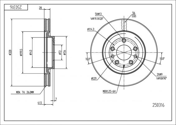 Hart 250 316 - Kočioni disk www.molydon.hr