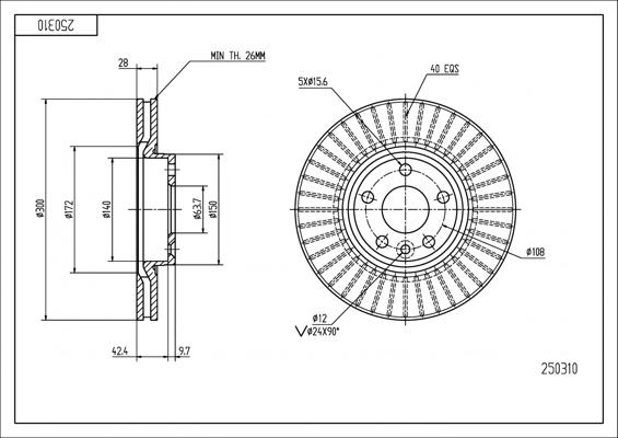 Hart 250 310 - Kočioni disk www.molydon.hr