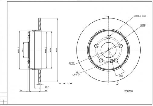 Hart 250 260 - Kočioni disk www.molydon.hr