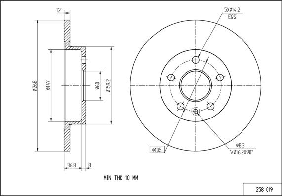 Hart 258 019 - Kočioni disk www.molydon.hr