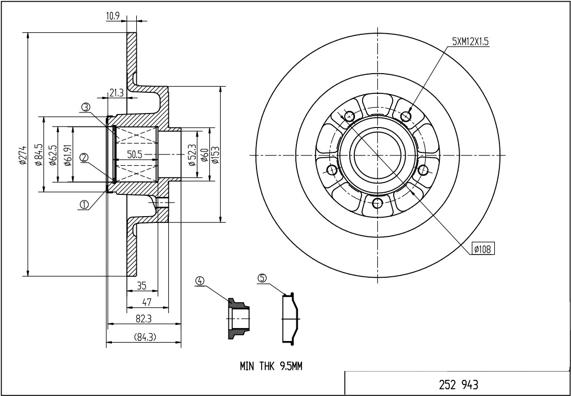 Hart 252 943 - Kočioni disk www.molydon.hr