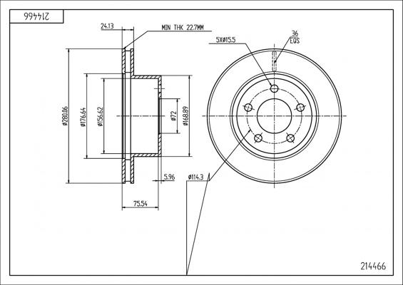 Hart 214 466 - Kočioni disk www.molydon.hr