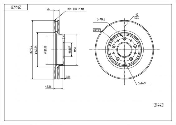 Hart 214 431 - Kočioni disk www.molydon.hr