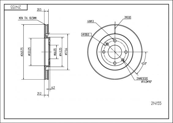 Hart 214 155 - Kočioni disk www.molydon.hr