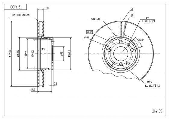 Hart 214 139 - Kočioni disk www.molydon.hr