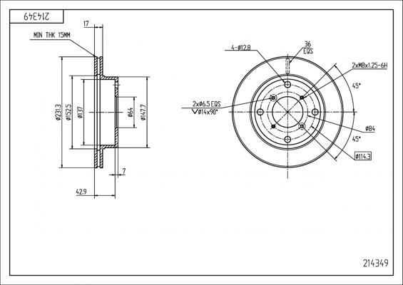 Hart 214 349 - Kočioni disk www.molydon.hr