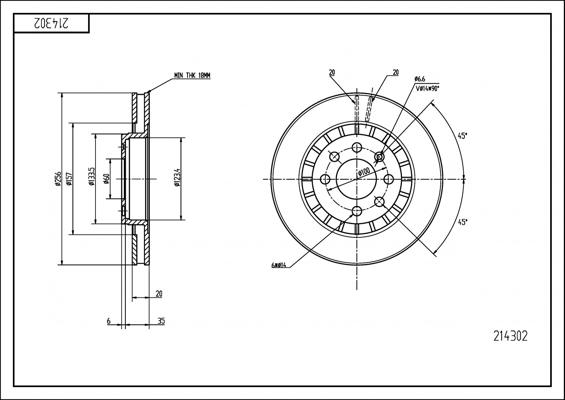 Hart 214 302 - Kočioni disk www.molydon.hr