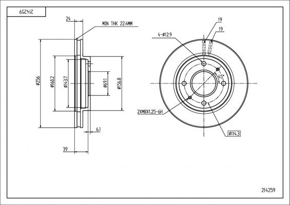 Hart 214 259 - Kočioni disk www.molydon.hr