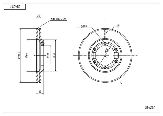 Hart 214 264 - Kočioni disk www.molydon.hr