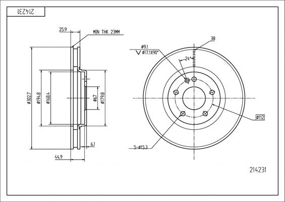 Hart 214 231 - Kočioni disk www.molydon.hr