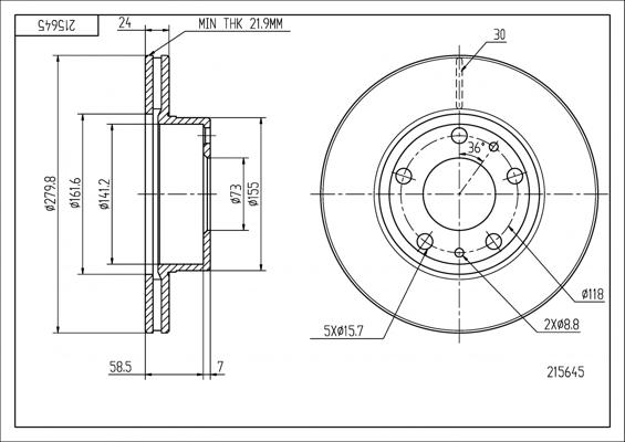 Hart 215 645 - Kočioni disk www.molydon.hr