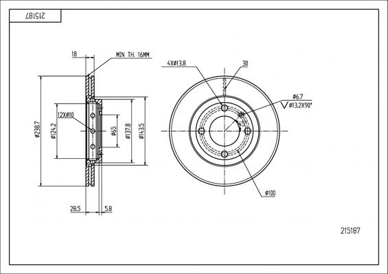 Hart 215 187 - Kočioni disk www.molydon.hr