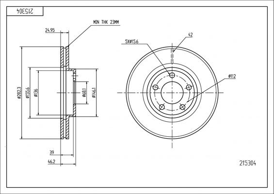 Hart 215 304 - Kočioni disk www.molydon.hr