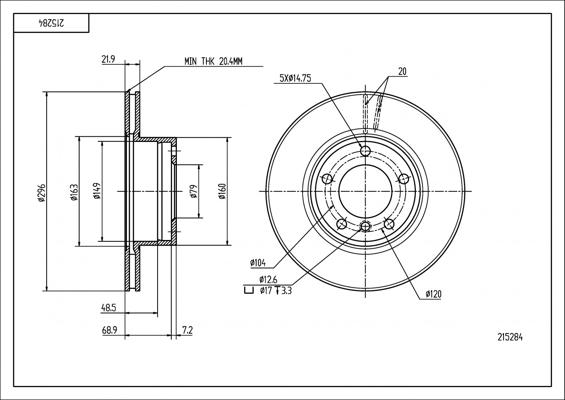 Hart 215 284 - Kočioni disk www.molydon.hr