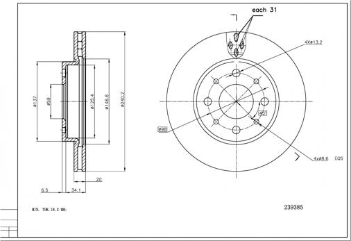 Hart 239 385 - Kočioni disk www.molydon.hr