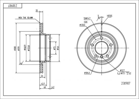 Hart 230 987 - Kočioni disk www.molydon.hr