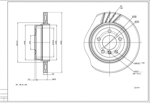 Hart 231 477 - Kočioni disk www.molydon.hr