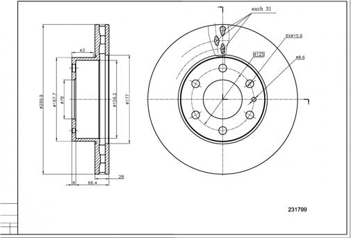 Hart 231 799 - Kočioni disk www.molydon.hr