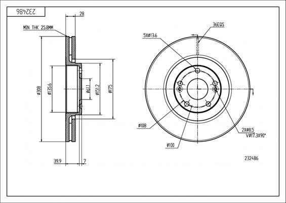 Hart 232 486 - Kočioni disk www.molydon.hr