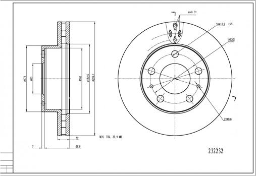 Hart 232 232 - Kočioni disk www.molydon.hr